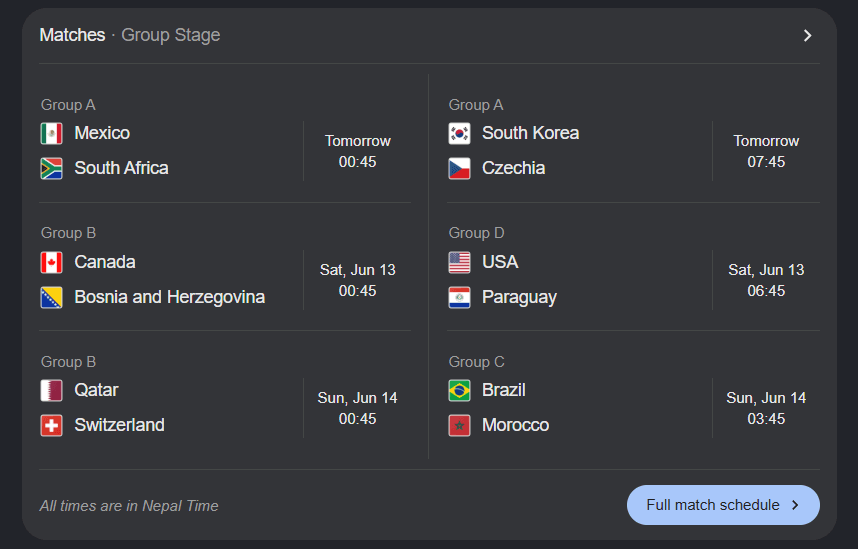 FIFA World Cup 2026 Today Match Schedule & Live Updates